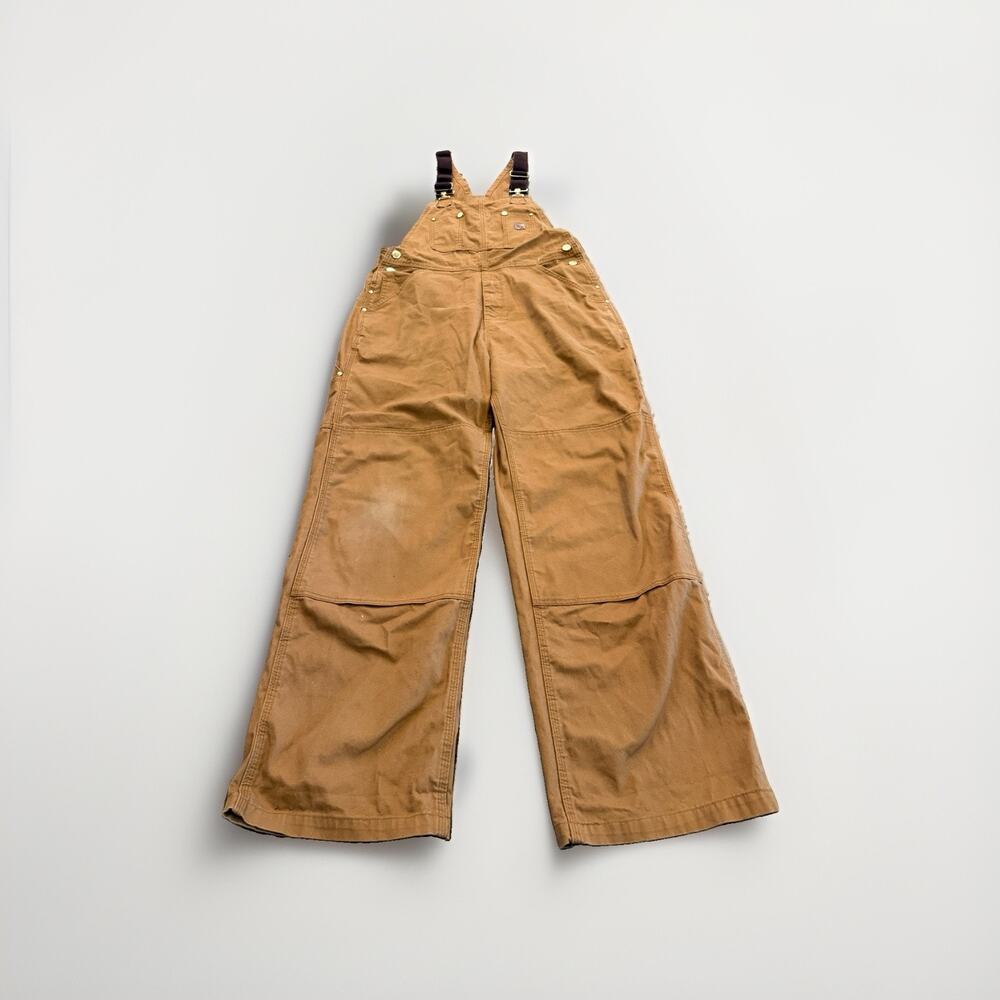 Work Ready Bib Overalls Mens Brown Canvas Workwear Utility Construction Size S